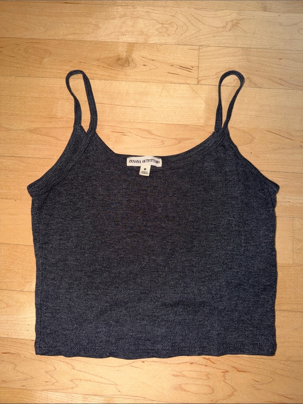 Zenana Outfitters Women's Charcoal Ribbed Camisole - Dark Gray